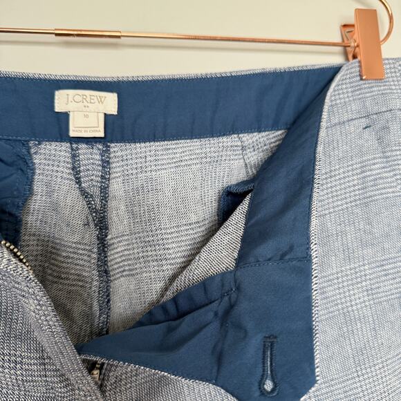J. Crew Womens Tartan Pants 10 Capri Linen Academia Straight Leg Office Trouser - Picture 3 of 4